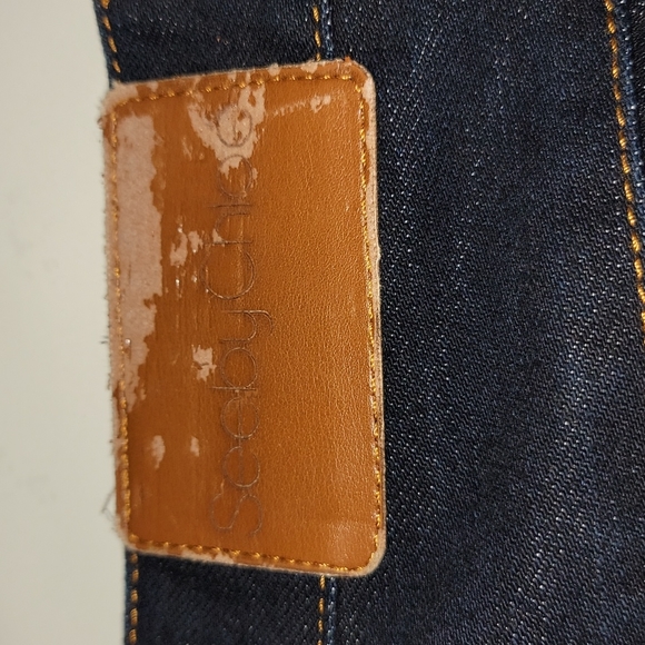 SEE BY CHLOE Dark Blue Denim Skirt US 8 Made In Italy GUC - Picture 16 of 16